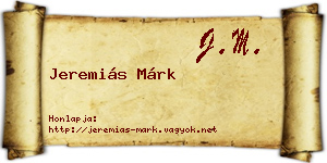 Jeremiás Márk névjegykártya